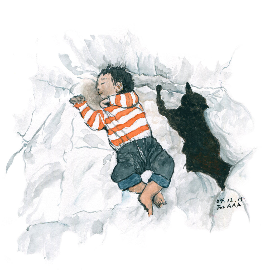 Baby sleeping with a cat